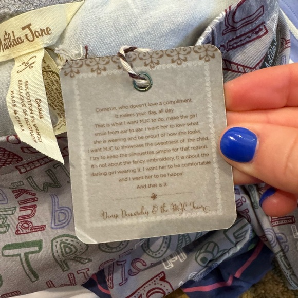 NEW NWT Matilda Jane Girls Gray Wise Words Ruffle Scribble Leggings Pants Size 8 - Picture 8 of 10